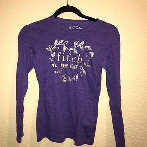 Long sleeve Abercrombie Fitch New York Purple Tee